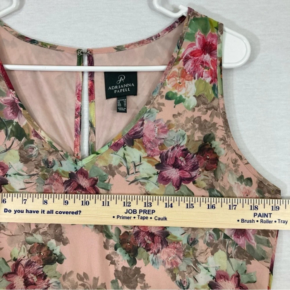 Adrianna Papell Floral Layered V-Neck Dress size 8 - Picture 6 of 12
